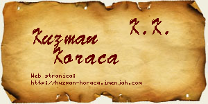 Kuzman Koraca vizit kartica